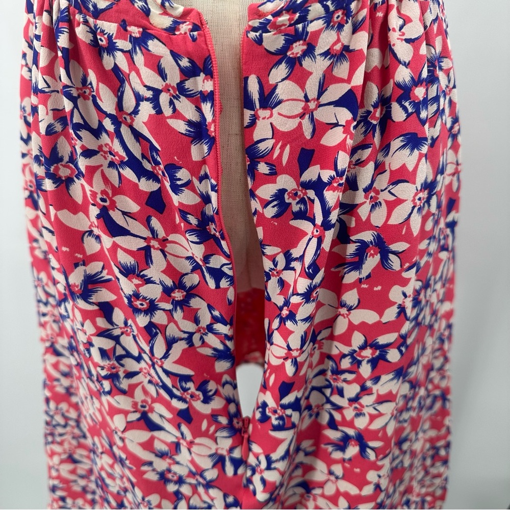 Yumi Kim Silk Dress- tulip hem with pockets, pink, blue and white floral print - Picture 7 of 16